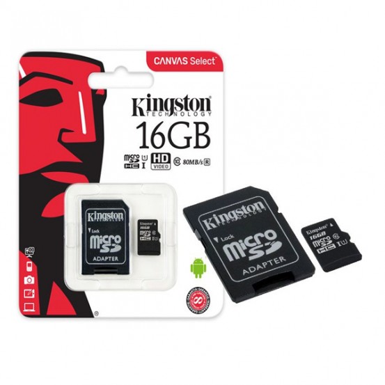 Cartão de Memória Kingston 16GB Classe 10 Micro 