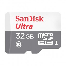 Cartão de Memória Micro SD de 32GB SanDisk Ultra SDSQUNS-032G-GN3MN - Cinza/Branco