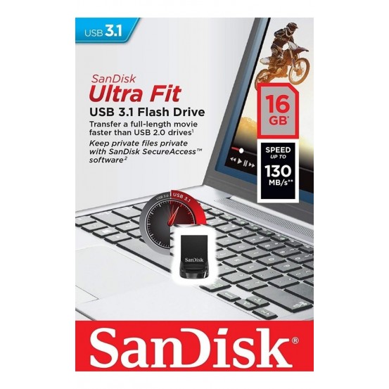 Pen Drive Sandisk 16gb Ultra Fit Usb 3.1 Sdcz430-016g-g46