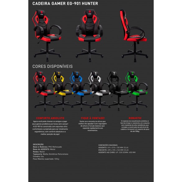 Cadeira Gamer  Evolut Eg 901